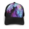 thumbnail image 3 of Naloa Rainbow Spotted White Horse Adult adjustable Print Baseball Hat, Patchwork curved brim baseball capfor Men and Women, One Size, 3 of 5