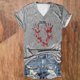 thumbnail image 3 of Tops Cortos para las Mujeres, Halloween Impreso V-Cuello Camiseta de Manga Corta, Tela de Imitación de Moda Casual, 3 of 3