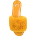 thumbnail image 3 of Journee Collection Womens Dusk Faux Fur Slip On Pool Slides, 3 of 5