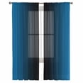 thumbnail image 2 of Blue Black Ombre Semi Sheer Curtains 96 Inch Length 2 Panels Set, Gradient Contemporary Abstract Art Sheer Kitchen Curtain Privacy Voile Window Curtain for Living Room Bedroom Rod Pocket Drapes, 2 of 7