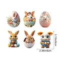 thumbnail image 2 of Easter Bunny Egg Ornament Set of 6, Acrylic Car Hanging Decor, Spring Holiday Decoration for Home Rearview Mirror(Multicolor-B), 2 of 6