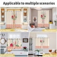 thumbnail image 5 of Pastoral Flowers Kitchen Curtains Window Panels, Spring Red Pink Leaves Farmhouse Plaid Insulated Window Treatment Curtain, Grommet Curtains for Bedroom/Living Room/Bathroom, 2 Piece 42"Wx84"L, 5 of 8