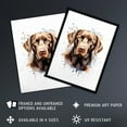 thumbnail image 2 of Chocolate Labrador Retriever Lovers Gift Watercolour Pet Portrait Painting Artwork Artwork Framed Wall Art Print A4, 2 of 5