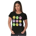 thumbnail image 4 of Colorful Happy Face Smile Eyes Womens Slim Fit Graphic Tee Brisco Brands S, 4 of 5