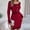 Wine, variant on Oplxuo Women's Colorblock Square Neck Pullover Sweater Dress, Casual Long Sleeve Cable Knit Elegant Bodycon Mini Dresses