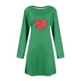 thumbnail image 3 of Tauxra Women Valentine Print Round Neck Long Sleeve Dress,Casual Pullover, 3 of 6