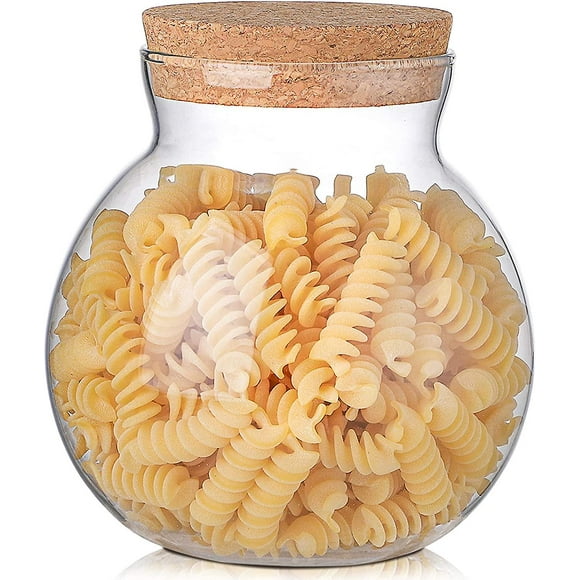 Glass Jar With Lid, 34oz Airtight Storage Containers Kitchen Canisters, Thicker Cookie Jar Candy Jar With Cork Lid