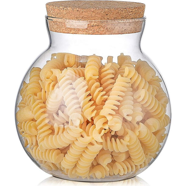 Glass Jar With Lid, 34oz Airtight Storage Containers Kitchen Canisters, Thicker Cookie Jar Candy Jar With Cork Lid