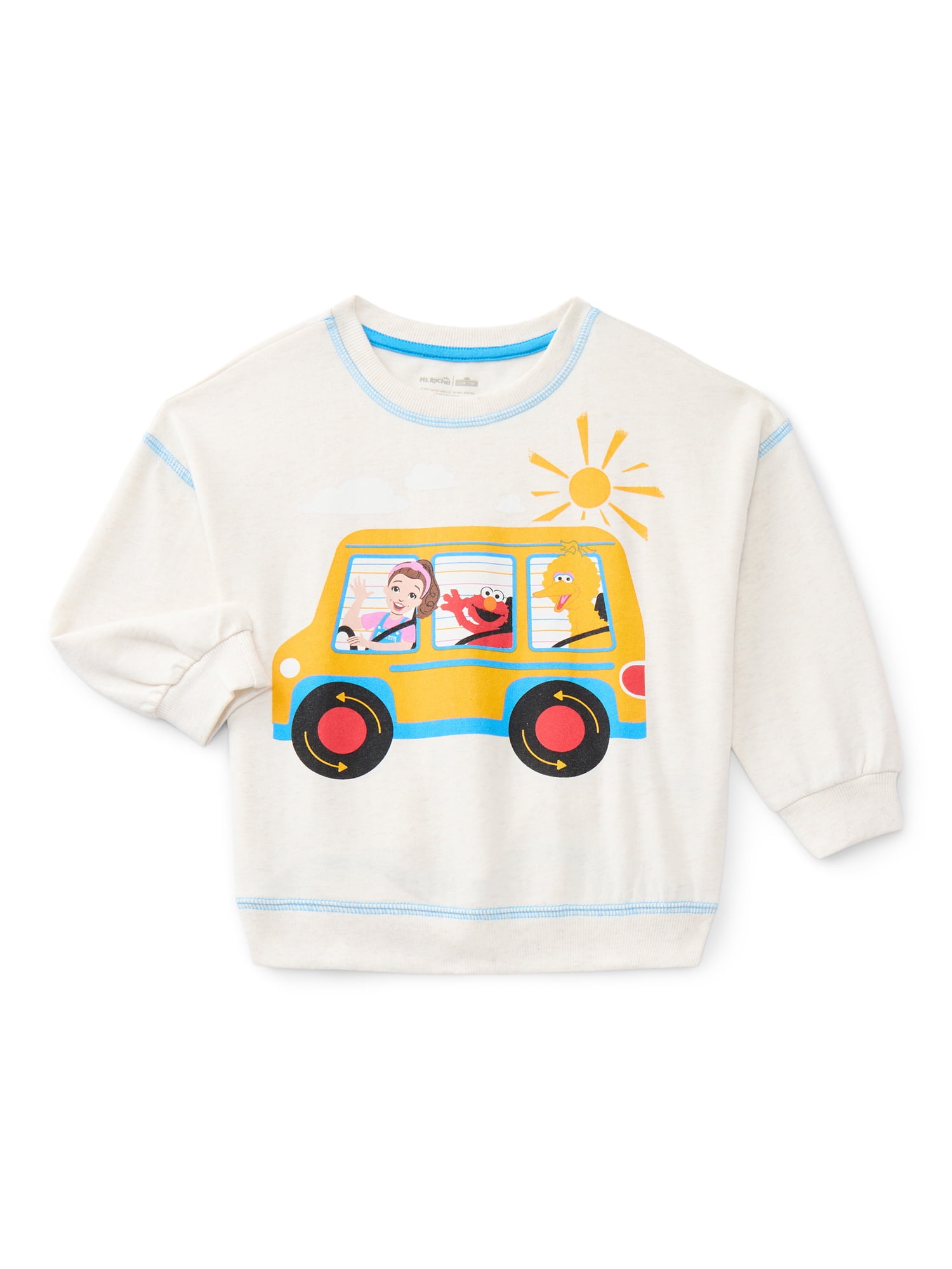 Ms. Rachel x Sesame Street Toddlers' Graphic Sweatshirt with Long Sleeves, Sizes 12M-5T