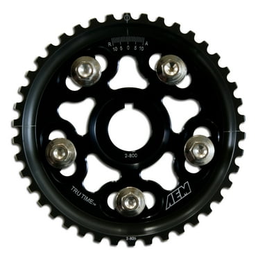 AEM 23-801BK Tru-Time Adjustable Cam Gear - 5-Bolt - Black