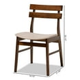 thumbnail image 6 of Baxton Studio Devlin Mid-Century Modern Transitional Light Beige Fabric Upholstered and Walnut Brown Finished Wood 4-Piece Dining Chair Set, 6 of 6