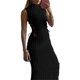 thumbnail image 2 of VISgogo Vestido sin mangas para mujer con cuello alto, correas laterales ajustables sólidas, ropa de verano flaca VISgogo moda, 2 of 6