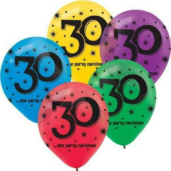 LOONBALLOON Birthday-age-related Balloons, 12″ 30 - THE PARTY CONTINUES