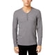 thumbnail image 1 of Calvin Klein Suéter Henley con dobladillo doble para hombre, gris, grande, 1 of 1