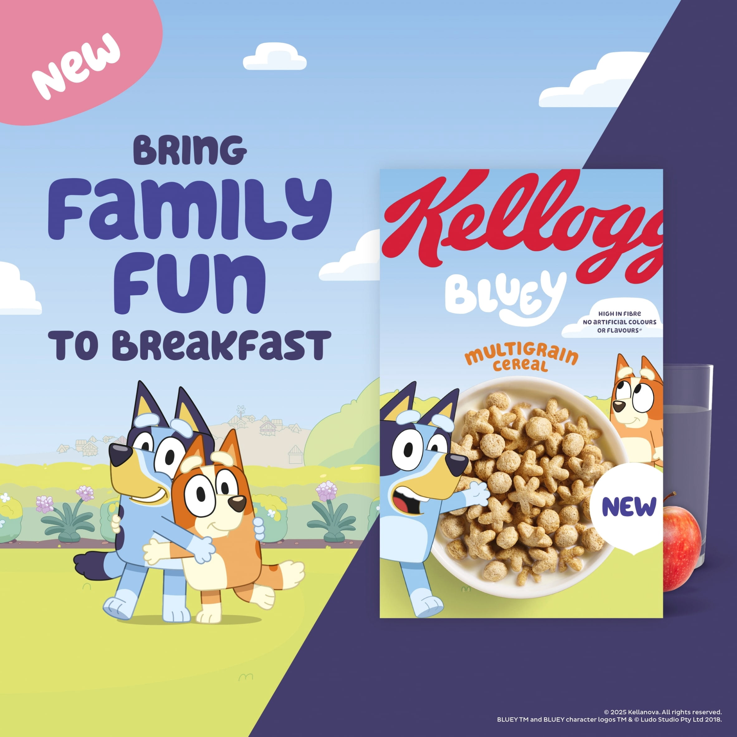 Kellogg's Bluey Multigrain Shapes Breakfast Cereal 350g, Imported from Britain