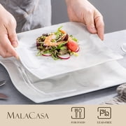 MALACASA Dinnerware Sets, Porcelain Dinner Set, 56-Piece Square Marble Grey, Series Flora