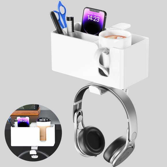 Portavasos de escritorio meiboshin 4 en 1 con soporte para auriculares