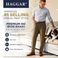 thumbnail image 3 of Haggar Mens Straight Dress Pants Slacks, Grey, 38W x 29L, 3 of 5