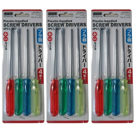 

New 3-Pack Plastic Handled Screw Drivers Phillips and Flat head
