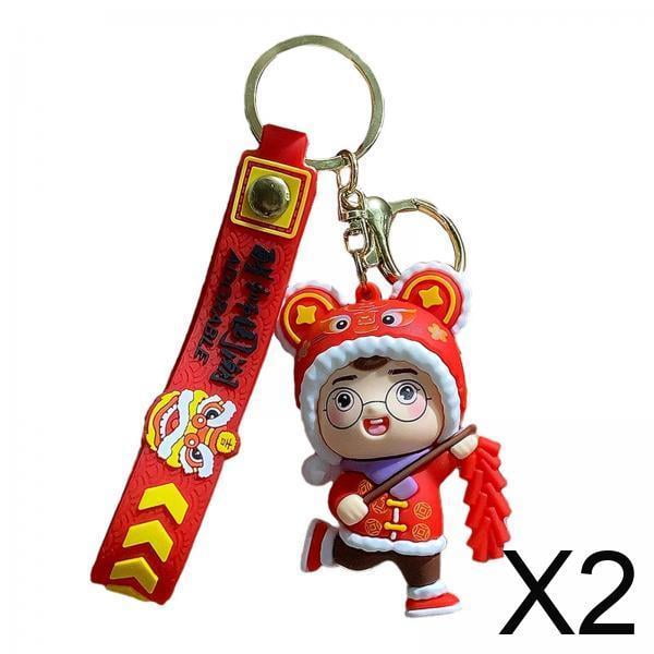 2x2024 Llavero Feng Shui De Año Nuevo Único Para Suministros De Fiesta De Aniversario Estilo De Encanto C