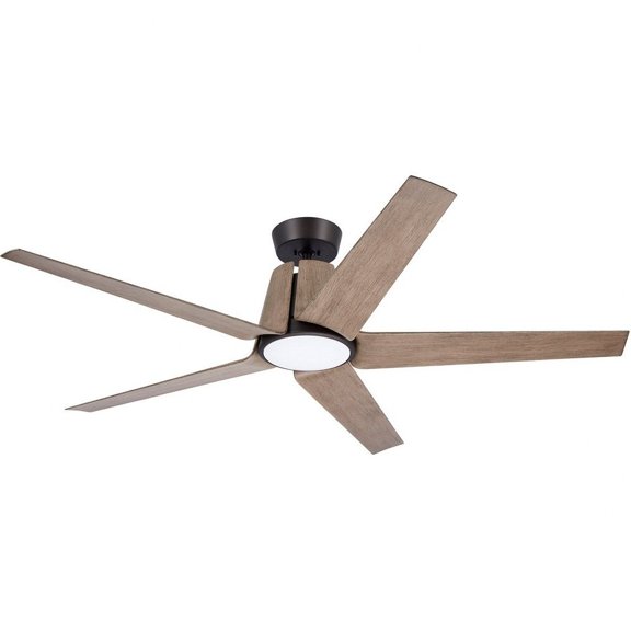 CF840ORB-kathy ireland HOME-Floret Eco-5 Blade Ceiling Fan with Light Kit in Modern or Outdoor Style-60 Inches Wide by 12.9 Inches High   Oil Rubbed