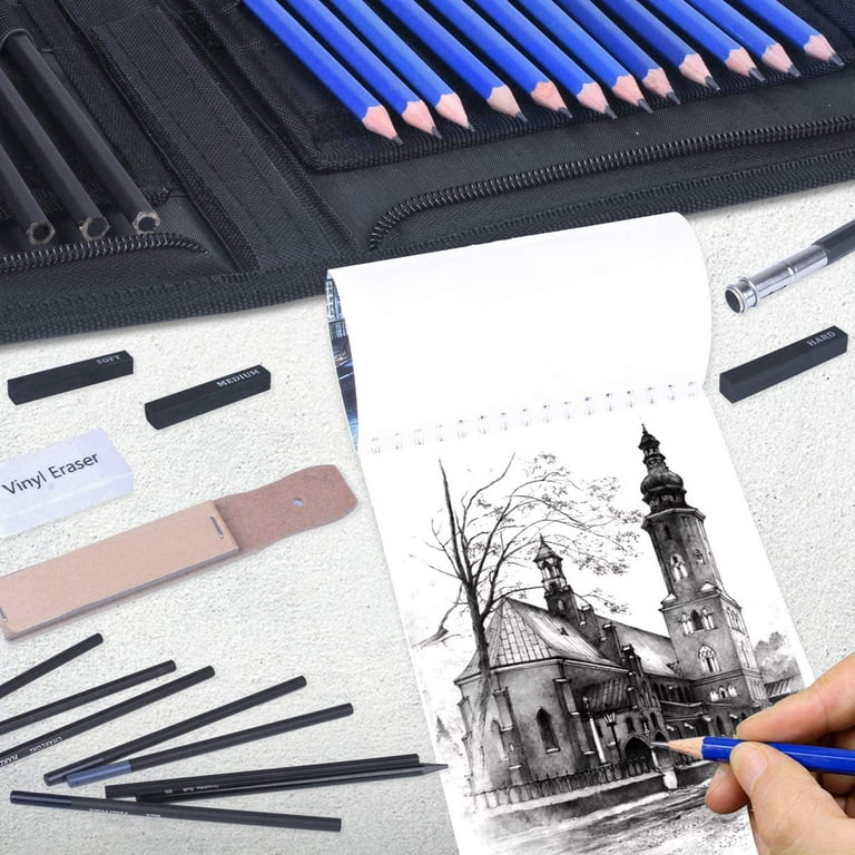 40 Pieces Professional Drawing Sketch Pencils Watercolor Eraser