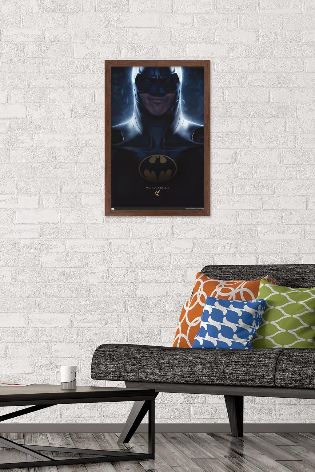 DC Comics Movie The Flash - Batman One Sheet Wall Poster, 14.725" x 22.375" Framed