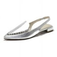 thumbnail image 4 of Cecelia New York Cleo Embellished Slingback Pointed Toe Flats SILVER Clear (SILVER/SILVER DOME, 6.5), 4 of 4