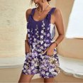 thumbnail image 2 of Amzcrzy Jumpsuits for Women Casual Summer Floral Shorts Overalls Jumpsuit Button Up Comfy Rompers Sleeveless Jumpers with Pockets S-3XL, 2 of 5