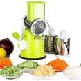 thumbnail image 1 of Mandolines Multifunctions Vhermosa Coupe-Légumes Manuel 3 Lames Cylindriques Acero Inoxidable Verde, 1 of 5