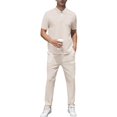 thumbnail image 2 of Men'S Quarter Zip Short Sleeve Top & Jogger Pants 2 Piece Outfit Color XXL, 2 of 7