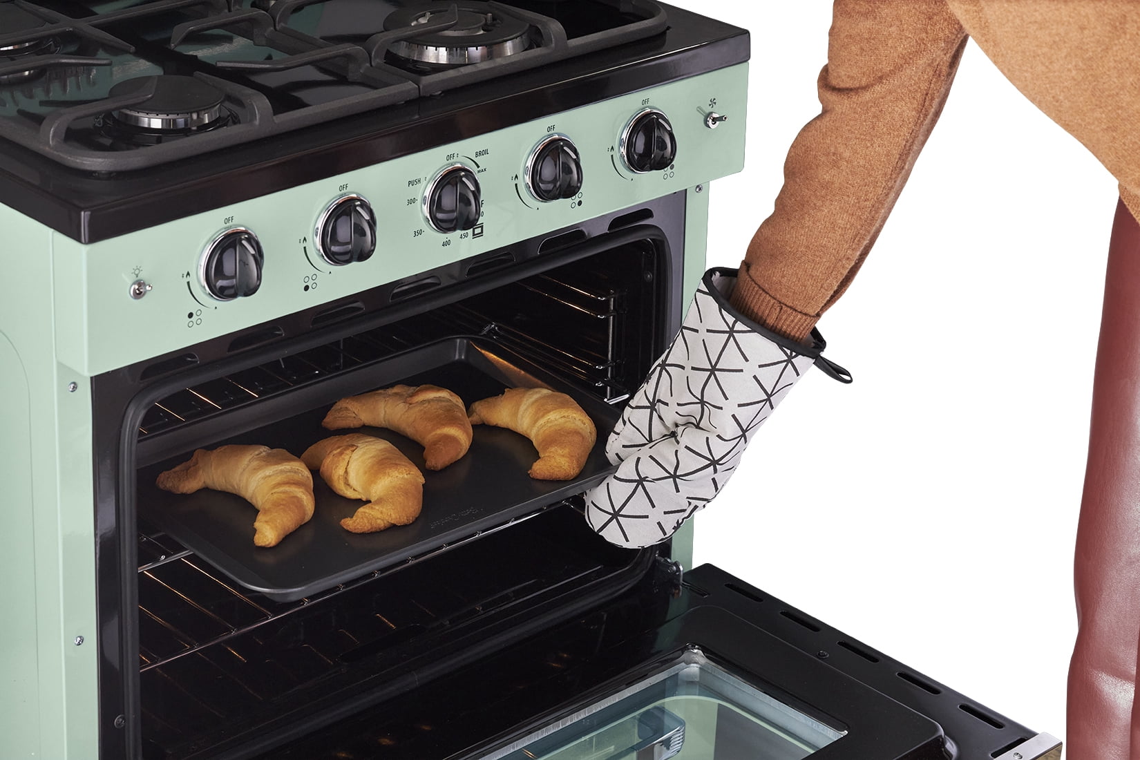 Unique Classic Retro 30" 3.9 cu/ft Freestanding Gas Range with Sealed Burners in Summer Mint Green