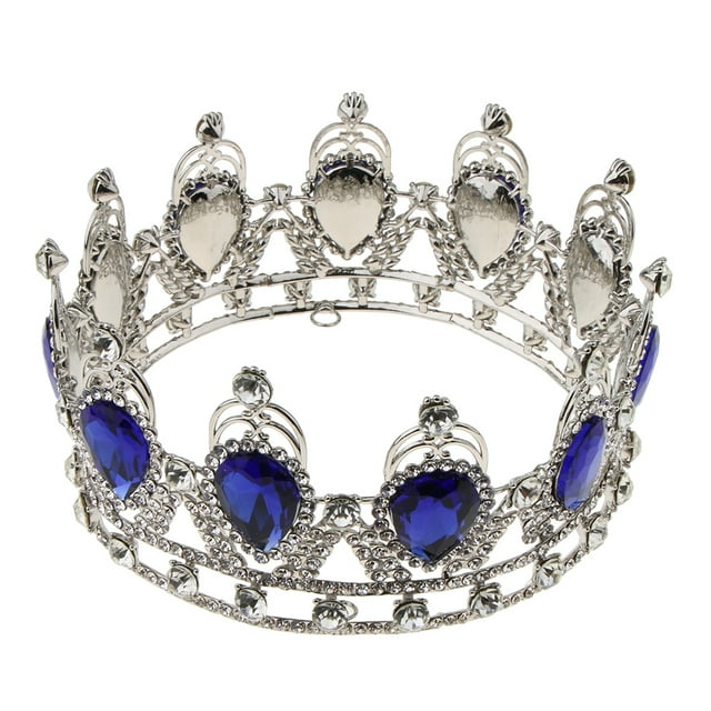 Preciosa tiara de cristal, corona de boda, accesorios nupcial, tiaras de de imitación Azul Yuyangstore coronas de tiaras mujeres