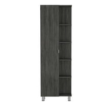 FM FURNITURE LLC Los Angeles Linen Cabinet ,Smokey Oak