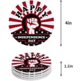 thumbnail image 1 of FMSHPON Happy Independence Day American Flag Set of 8 Round Coaster for Drinks, Absorbent Ceramic Stone Coasters Cup Mat with Cork Base for Home Kitchen Room Coffee Table Bar Decor, 1 of 4