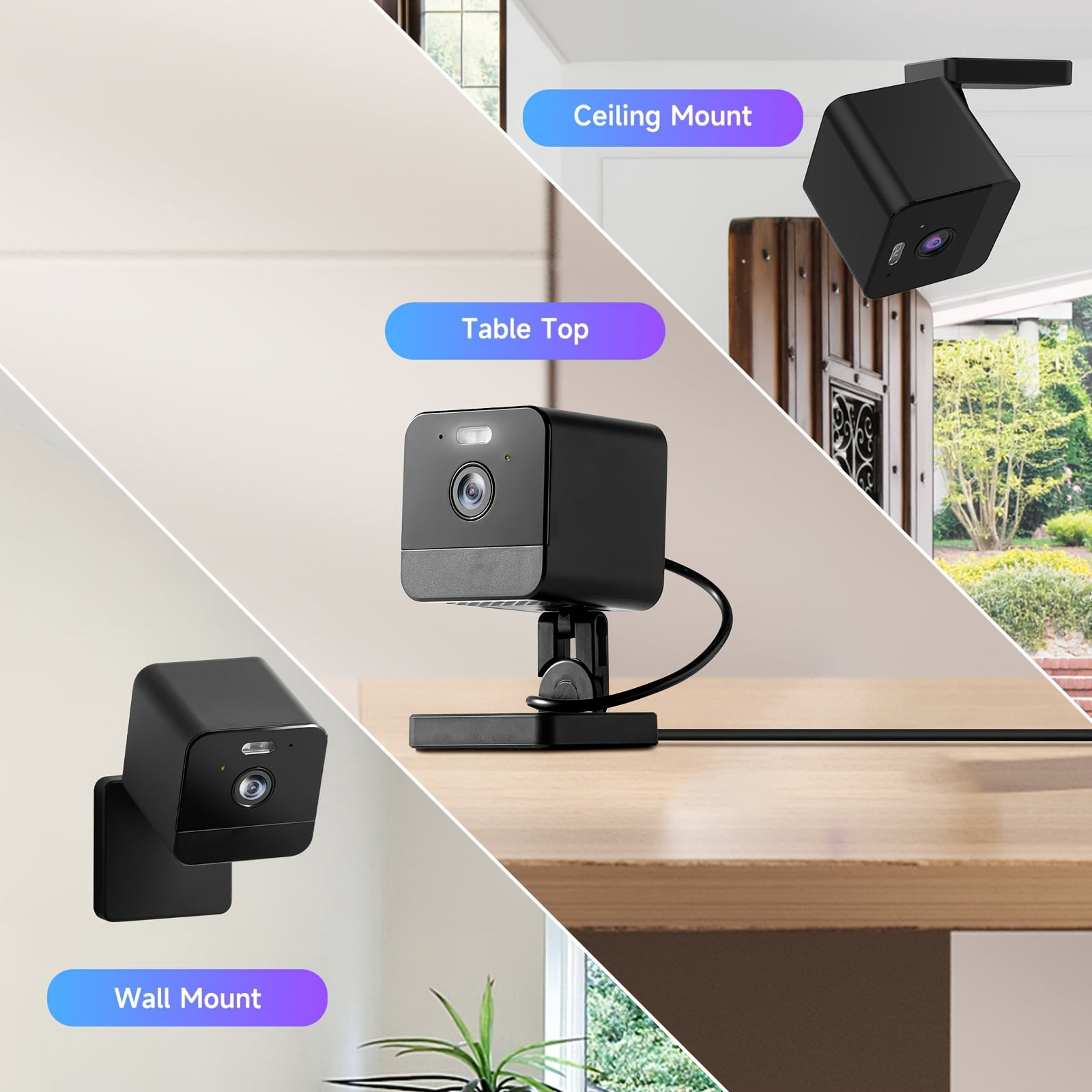 Set of 4 Indoor Cameras Featuring Motion Detection, Dual-Band Wifi, Baby Monitoring Capabilities, Night Vision, Two-Way Audio, And Siren. It Supports Cloud Storage And Up to 256GB SD Cards