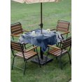 thumbnail image 4 of Outdoor Tablecloth with Umbrella Hole for Patio/Picnic/Party/Camping, Navy Blue Butterfly Waterproof Table Cloth Square Cover Washable, Aesthetics Contemporary Luxury (54"x 54"), 4 of 9