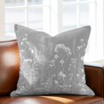 thumbnail image 2 of Throw Pillow Covers, Grey Spring Floral 16x16 Pillow Covers for Couch/Sofa/Bed, Elegant Pastoral Flowers Decorative Square Linen Cushion Pillowcase for Home Decor, 2 of 9
