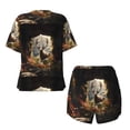 thumbnail image 5 of Picia Enchanted Deer In Cave Pajamas Sets for Women Soft Short-Sleeved Pjs with Lounge Shorts Two Piece Sleepwear-Medium, 5 of 9