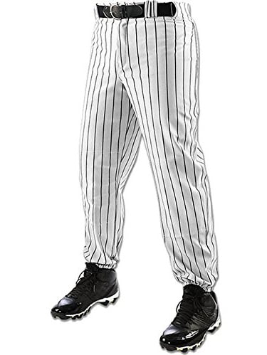 Pants Baseball Softball Game Practice 24" INSEAM Grey w/ Black Pinstripe MEDIUM 