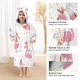thumbnail image 4 of Wearable Blanket with Sleeves and Pocket Oversized Hooded Sweatshirt 3-14 YR Cute Pink Flamingo Pattern L, 4 of 7