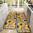 thumbnail image 4 of Kitchen Rugs Sets Of 2,Leopard Sunflower Pattern Anti Fatigue Kitchen Mat Rugs Non Slip Washable,Decorative Kitchen Floor Mats for Kitchen,Sink,Laundry,17"x47"+17"x47", 4 of 5
