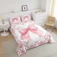 thumbnail image 4 of Erosebridal Girly Pink Bow Comforter Sets King Size, Damask Floral Comforters & Duvets, Cute Princess Decor, Reversible, 4 of 7