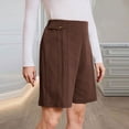 thumbnail image 7 of SwiftWear Women's Summer Casual Dressy Pleated Shorts with Elastic Waistband & Button Front High Waisted Knee Length Shorts for Daily Office, 7 of 7