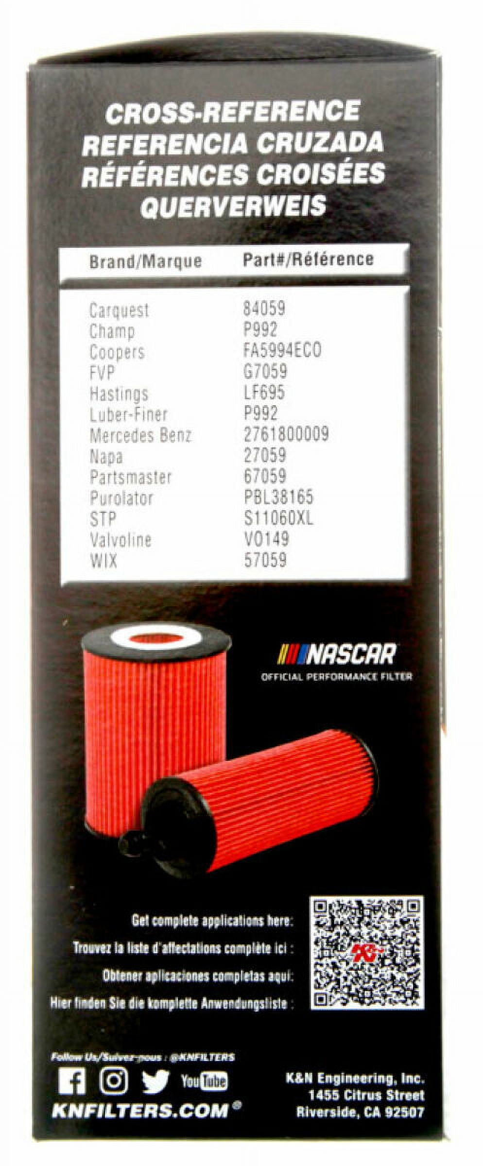 K&N Engine Oil Filter P/N:HP-7040 Fits select: 2012-2020 MERCEDES-BENZ E, 2016-2019 MERCEDES-BENZ GLE