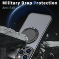 thumbnail image 4 of for iPhone 16e Case with Kickstand - Military-Grade Shockproof Protection, Compatible with Mag-Safe, Translucent Design with Rotatable Ring Holder Magnetic Case for iPhone 16e, Black, 4 of 5
