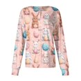 thumbnail image 2 of Fabrcox S-5XL Bunny Rabbit Scrub Jacket for Women Long Sleeve Snap Front Easter Animals Pattern Nurse Uniform with Pocket, 2 of 6