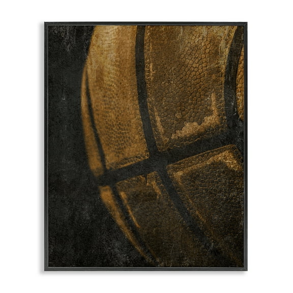 Stupell Industries Vintage Basketball Close Up Sports & Sports Teams Painting Black Framed Art Print Wall Art, 11 x 14