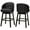 Black, variant on Baxton Studio Avril Modern and Contemporary White Faux Leather Tufted Swivel Barstools with Nailhead Trim, Set of 2