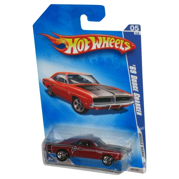 Hot Wheels Muscle Mania '09 Red '69 Dodge Charger Toy Car 081/190